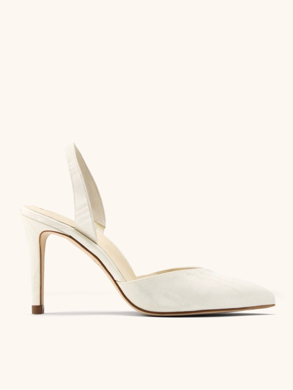Inez Diana Slingback in Cream Moire Satin
